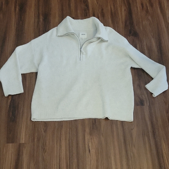 Aerie Heather Gray Quarter-Zip Sweater - Picture 1 of 3
